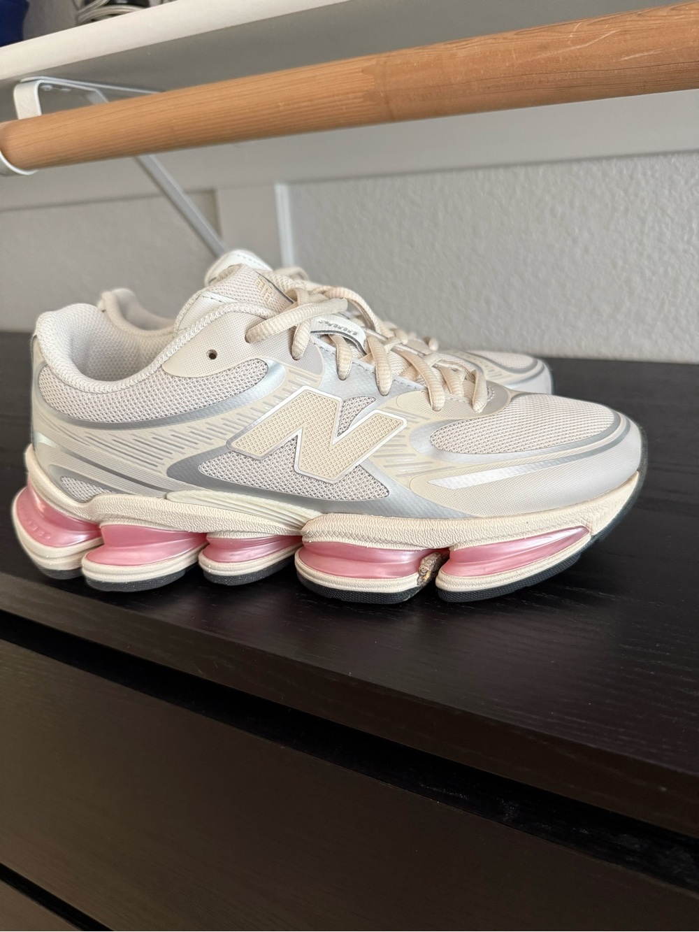 New Balance Women's Cream & Pink Running Sneakers